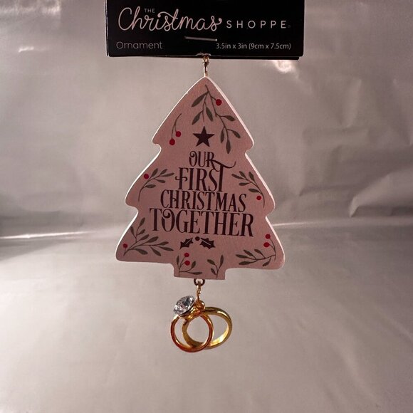 Christmas Shoppe Ornament Tree First Together Bride Groom Wedding Holiday - Picture 7 of 10